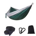 thumbnail image 1 of Soidarity Tela de paracaídas para acampar, columpio antivuelco, cama colgante, hamaca portátil para exteriores para parejas, silla colgante para dormir carpas Gris+Verde oscuro Soidarity HW5386-02, 1 of 1