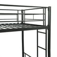thumbnail image 6 of Twin Size Bunk Bed, Metal Daybed Trundle Frame Set, Modern Style Metal Frame with Sturdy and Durable Vertical Ladder, Child, Living Room, Bedroom Room, Black, 6 of 7