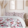thumbnail image 6 of Ambesonne Flower Duvet Cover Set, Romantic Magnolia Nature, 2-Calking, White Red Pink, 6 of 7