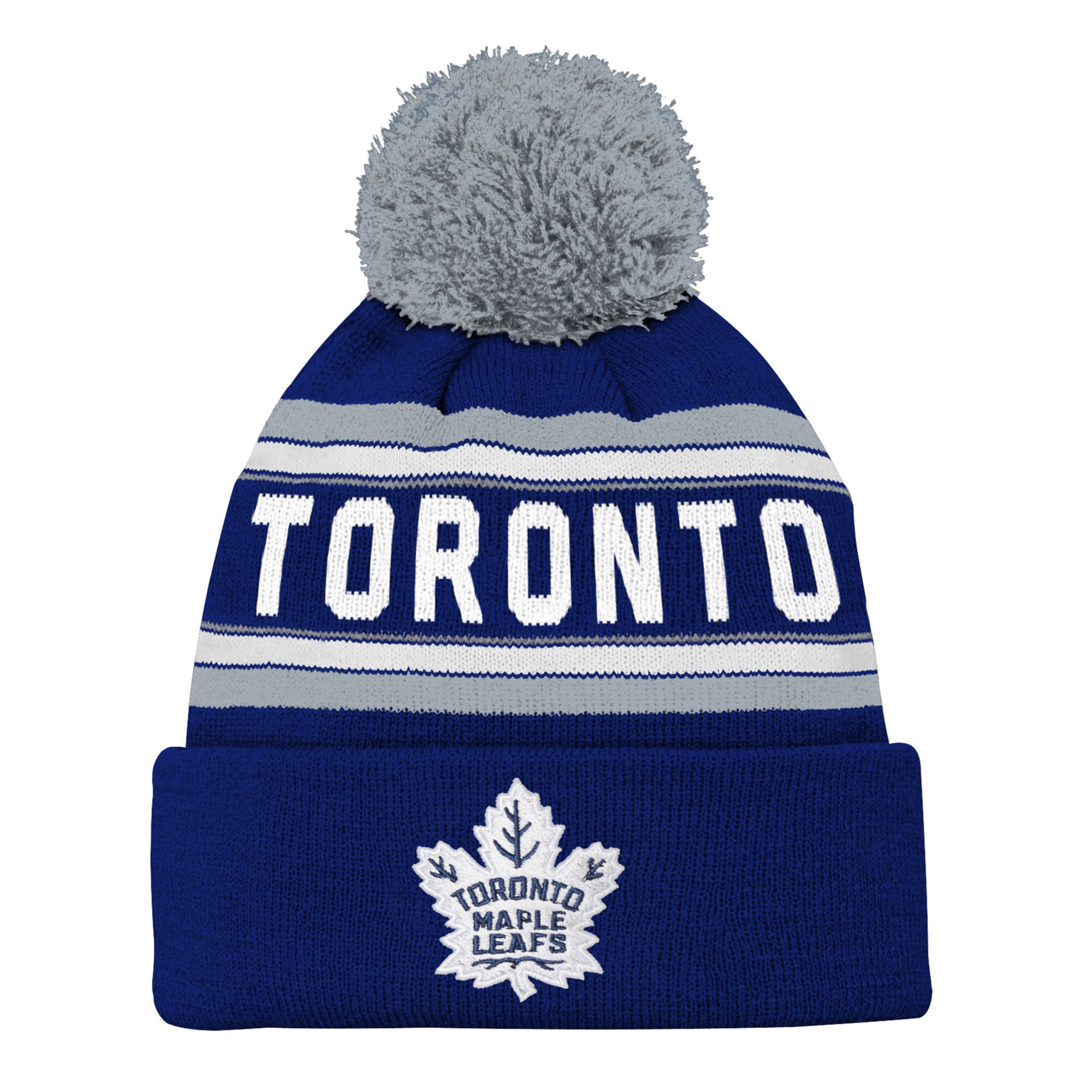 Outerstuff Toronto Maple Leafs Wordark Jacquard Cuff Pom Youth Beanie Beany Teenager Size 