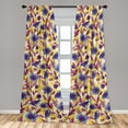 thumbnail image 4 of Ambesonne Floral Curtains, Chrysanthemum Nature Retro, Pair of 28"x63", Pastel Yellow and Fuchsia, 4 of 5