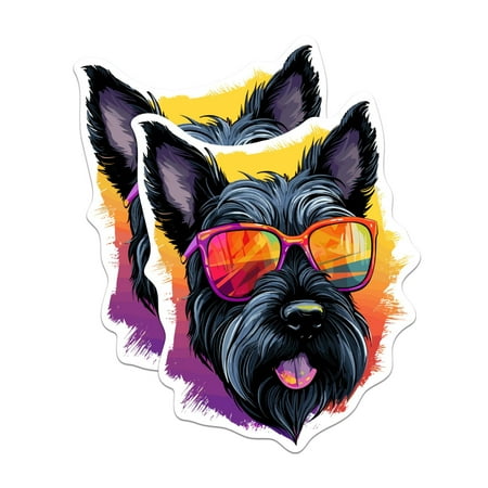 

(2 Pack) Scottish Terrier Dog Magnets - Scottish Terrier with Sunglasses - Choose FromOver 100 Dog Breeds - 5 On Longest Side - Premium Magnet - Made in USA - MAG0394