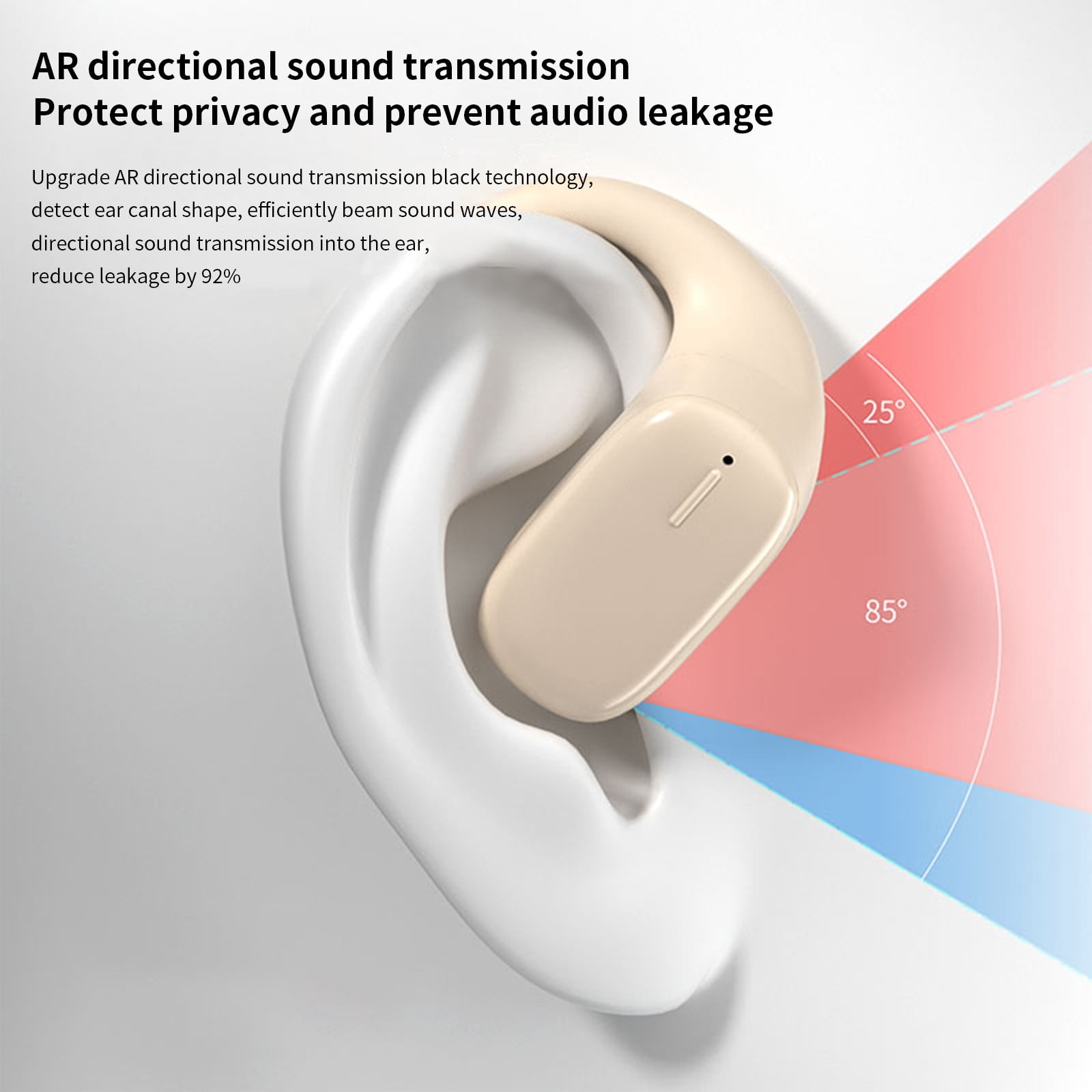 Up to 65% off Ear Mounted Non In Ear Bluetooth 5.3 Ultra Long Battery Life Call Noise Reduction Wireless Bluetooth Earphones,Power Display,For Sports/Working