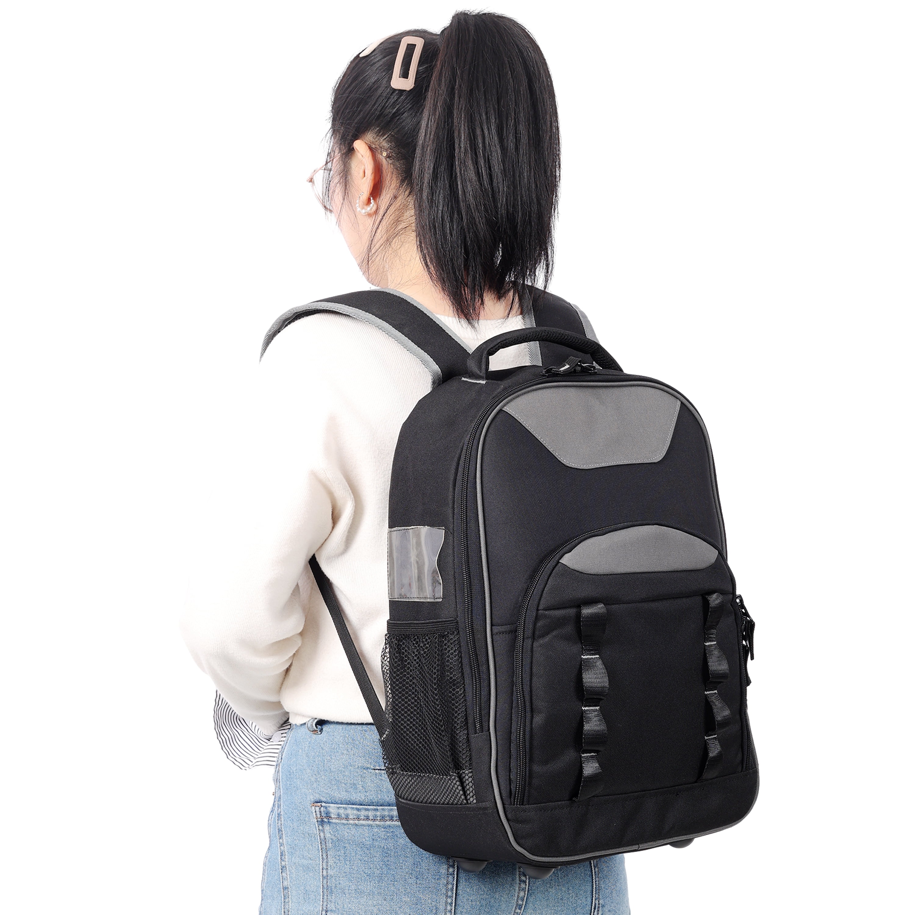Tool Backpack, Heavy-Duty Tool Bag with Multiple Pockets for Electricians & Technicians