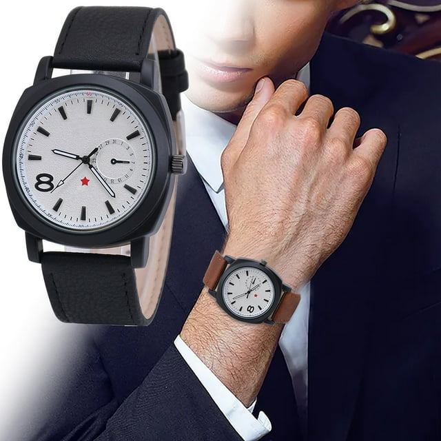 Hearth & Gear Men's Fashion Watch With Precise Timing Men's Leisure Business Hand Precision Watch Smart Watch with Drawstring Sports Watch Rainbow Wrist Watch without Games Sports Watch Big Sports