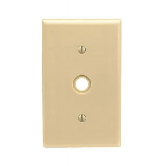 Ivory 1 gang Plastic Cable & Telco Wall Plate