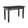 thumbnail image 2 of Banco de piano de madera maciza con almacenamiento para partituras, diseño doble, color negro, modelo HY-DX12, ideal para músicos., 2 of 6