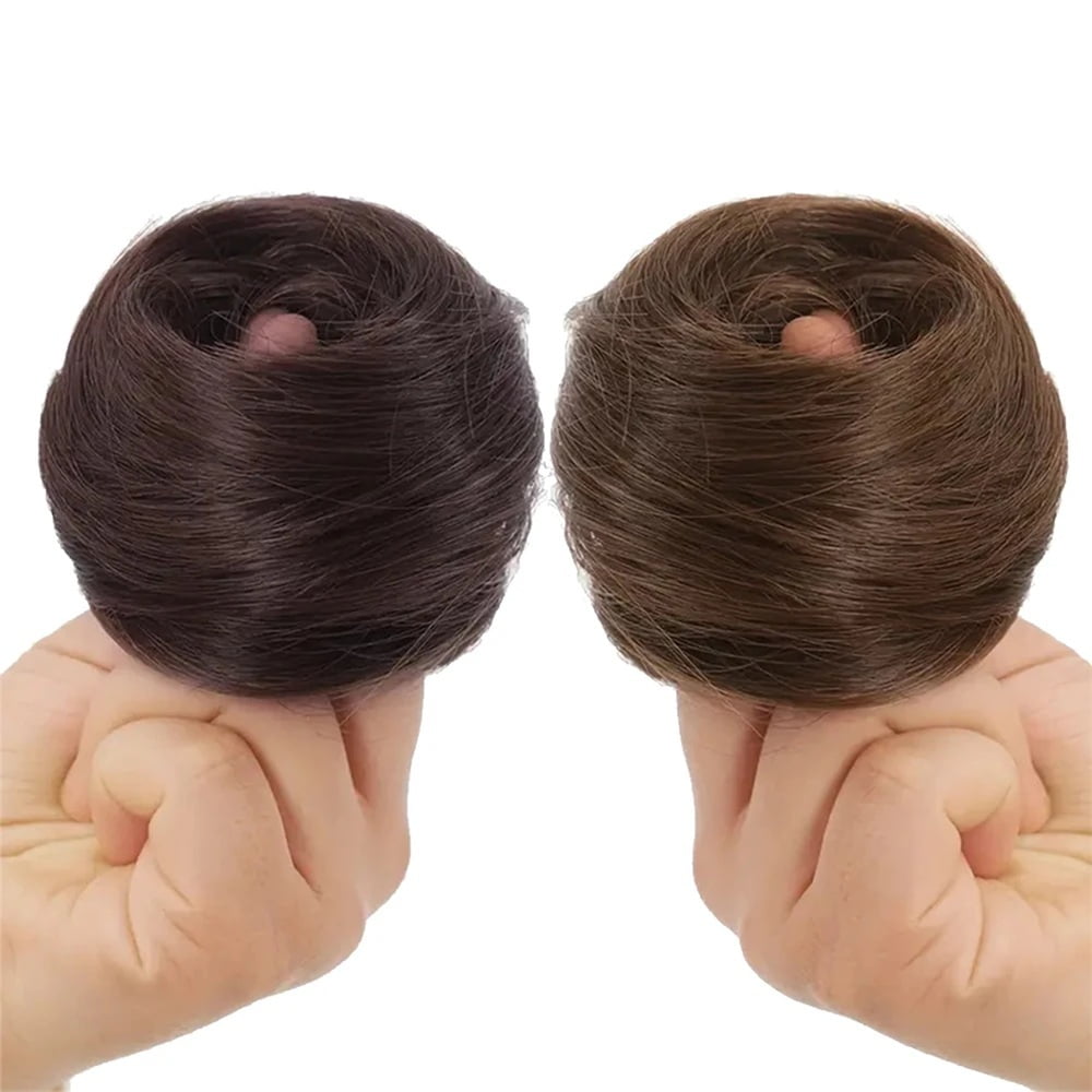 Human Hair Buns Ponytail Hairpiece Brazilian Hair Scrunchies Updos Donut Chignon Hair Extensions