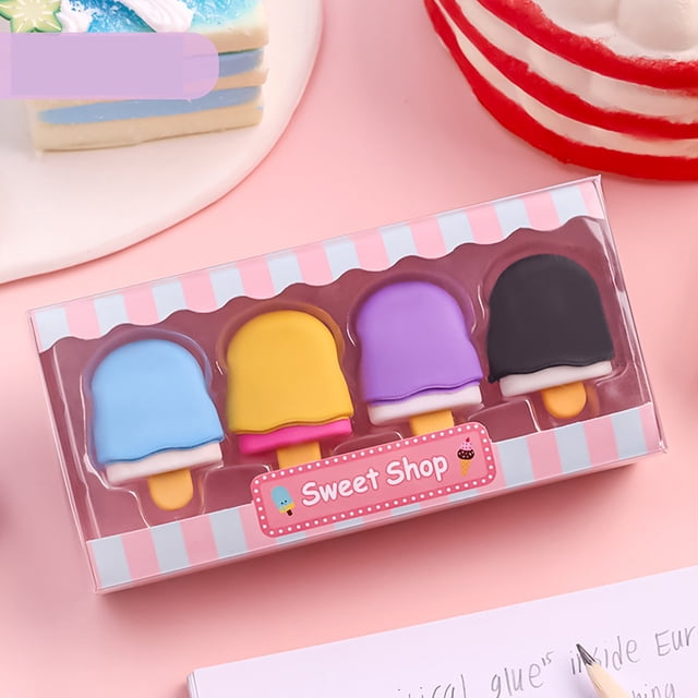 Delightful Food Themed Pencil Erasers for Kids Learning and Classroom School Supply
