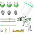 thumbnail image 4 of HVLP Professional 600cc Paint Spray Gun with 3 Nozzles 1.4mm 1.7mm 2.0mm, HVLP Gravity Feed Air Spray Gun Car Furniture, 4 of 5