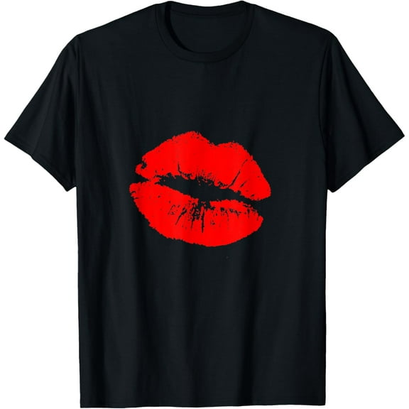 Red Lips T-Shirt men and women can wear, black, white, gifts