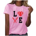 thumbnail image 1 of Blusa informal de manga corta con cuello redondo y estampado suelto de verano para mujer con estilo OAVQHLG3B Store  lin121212, 1 of 4