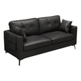 thumbnail image 3 of Sofá de cuero con 2 almohadas Perfecl Sofá de asiento profundo Negro 2 plazas, 3 of 8