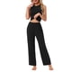 thumbnail image 2 of Conjunto de lounge para mujeres INSPIRE CHIC, top sin mangas y pantalones, pijama sólido en negro, 2 of 6