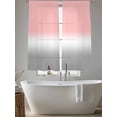thumbnail image 6 of Pink White Grey Ombre Semi Sheer Curtains 63 Inch Length 2 Panels Set, Modern Abstract Aesthetics Sheer Kitchen Curtain Privacy Voile Window Curtain for Living Room Bedroom Rod Pocket Drapes, 6 of 7