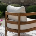 thumbnail image 5 of Seacrest Set of 2 Outdoor Club Chairs Thick Beige Cushions Brown Wooden Frame, 5 of 13