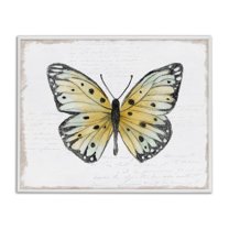 Stupell Industries Beautiful Butterfly on White Animals Painting White Framed Art Print Wall Art, 14 x 11