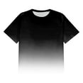 thumbnail image 4 of Cuoff Men's Large Size Loose Casual Gradient Short Sleeve Round Neck T-Shirt Top White 2X, 4 of 5