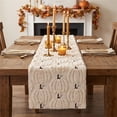 thumbnail image 4 of Cififendec Autumn Pumpkin Embroidered Plush Table Runner, 92"×13", 3D Textured Decorative Table Runner for Farmhouse Dining Table Harvest Gathering, 4 of 5