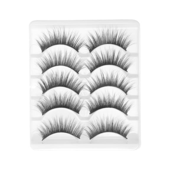 Unique Bargains 5 Pair Soft 3D False Eyelashes for Makeup Black 3D-54