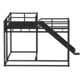 thumbnail image 6 of L-Shaped Heavy-Duty 4-Bunk Bed with Slide & Short Ladder, Full-Length Guardrails - Space-Saving Design for Apartments, Bedrooms & Guest Rooms, Black, 6 of 9