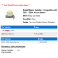 thumbnail image 2 of Brake Master Cylinder - Compatible with 2001 - 2006 Nissan Sentra 2002 2003 2004 2005, 2 of 2