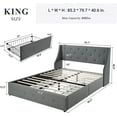 Allewie King Size Bed Frame with 4 Storage Drawers and Button Tufted