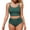 Green, variant on Womens Bikini Sets Built in Bra Adjustable Spaghetti Swinsuits High Waisted Ruffled Two Piece Swimsuits with Side Pockets