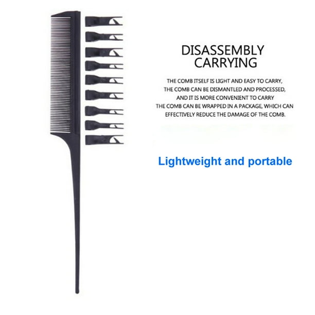 Peine para resaltar y seccionar ajustable, peine profesional de 2 lados para teñir el cabello, cepillo de corte y tejido, herramienta de peinado para teñir el cabello en salones de belleza