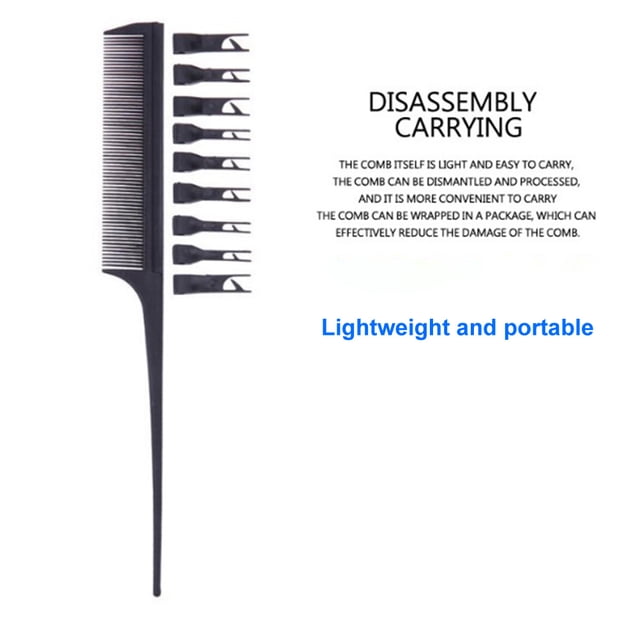 Peine para resaltar y seccionar ajustable, peine profesional de 2 lados para teñir el cabello, cepillo de corte y tejido, herramienta de peinado para teñir el cabello en salones de belleza