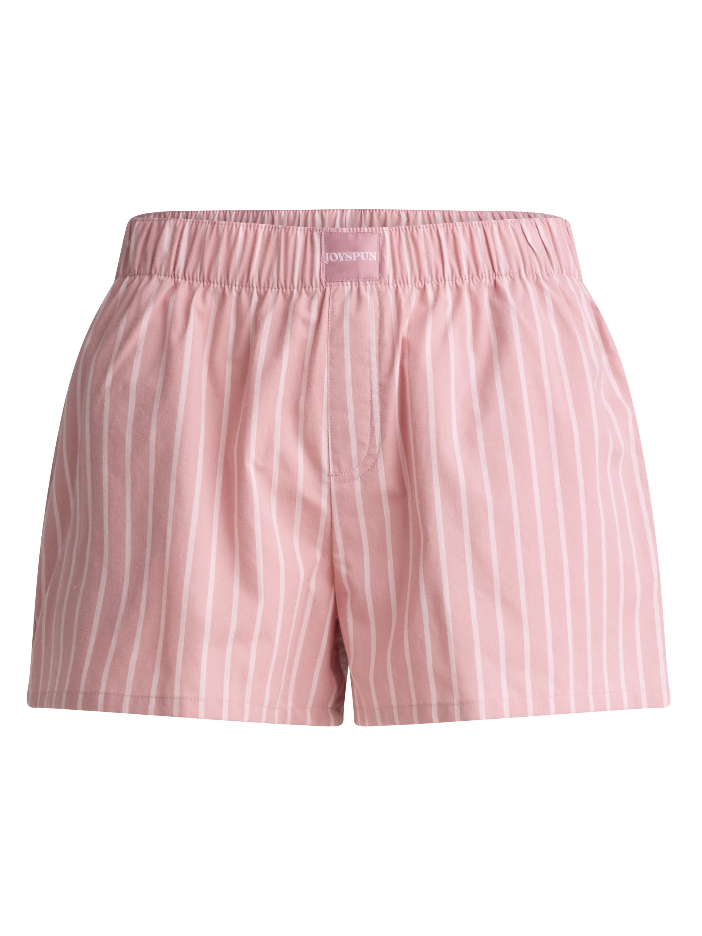 Joyspun Women's Poplin Pajama Boxer Shorts, 3'' Inseam, Sizes XS-3X