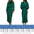 thumbnail image 2 of Vestido de cuello alto fiesta de noche ahuecado traje de trabajo de oficina para mujer (L) verde Ygjytge Verde T L, 2 of 7