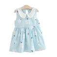 thumbnail image 2 of WOLLED Toddler Baby Girls Casual Dresses 1-6T Floral Dress Sundress Princess Dress Summer Sleeveless Peter Pan Collar Dress, 2 of 11