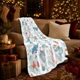 thumbnail image 3 of Cute Ocean Christmas Animals Santa Hats Gifts Sea, Festive Holiday Scene, Warm Flannel Blanket for Beach House and Living Room, Art Lovers Christmas Gift, Festive Home Decor, 3 of 9