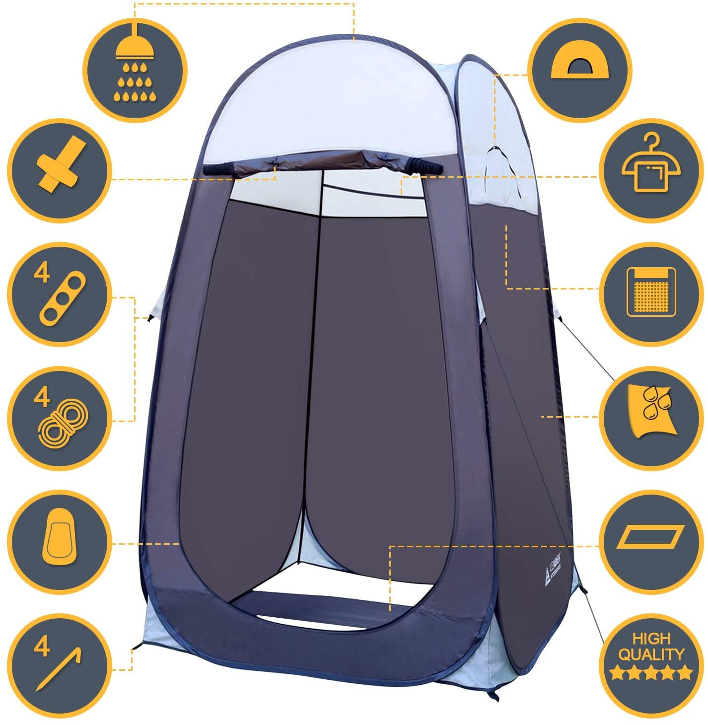 H Leader Accessories Pop Up Shower Tent Dressing Changing Tent Pod Toilet Tent 4 x 4 x 78 Big Size