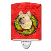 Caroline's Treasures SS4175CNL French Bulldog Cristmas Wreath Ceramic Night Light, 6x4x3", multicolor