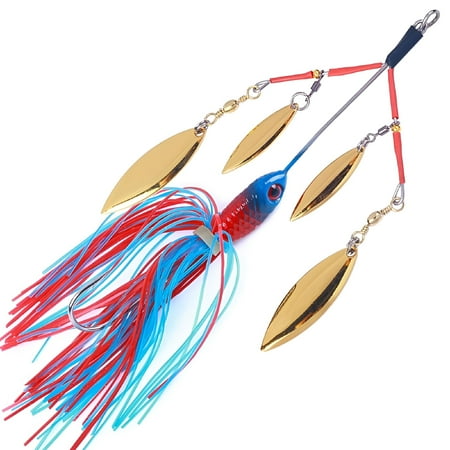BESTSKY 2026 New Spinner Bait Fishing Lure Willow+Bladed Spinnerbait Fishing Tackle for Bass Pike Trout Freshwater Saltwater Lake River