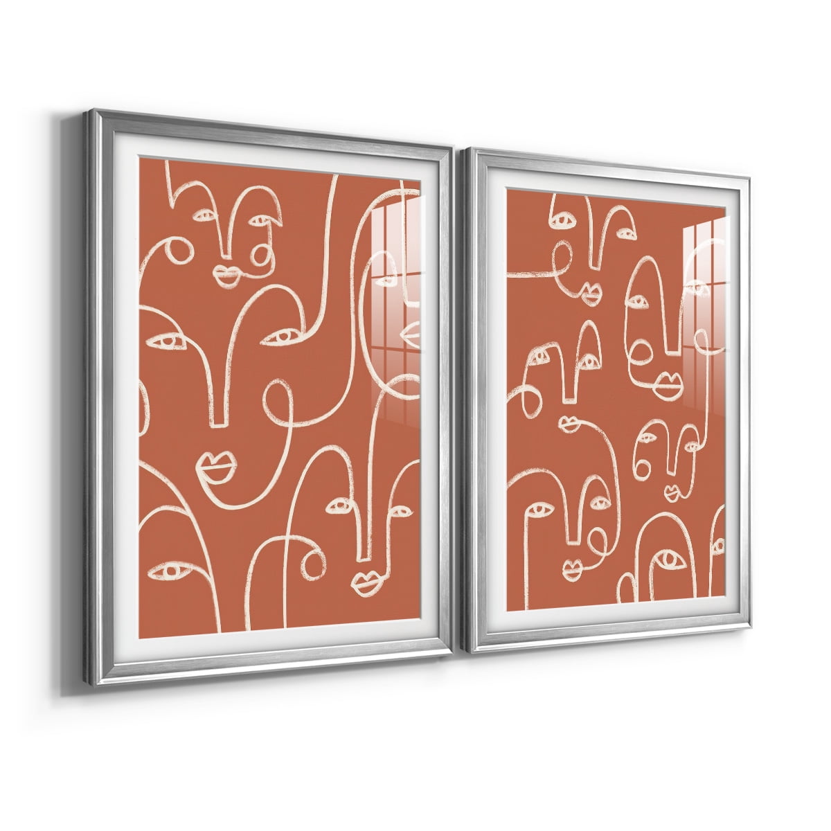 Wexford Home Connected Expressions I Premium Framed Print, 22.5" x 30.5" - Ready to Hang, Silver (Set of 2)