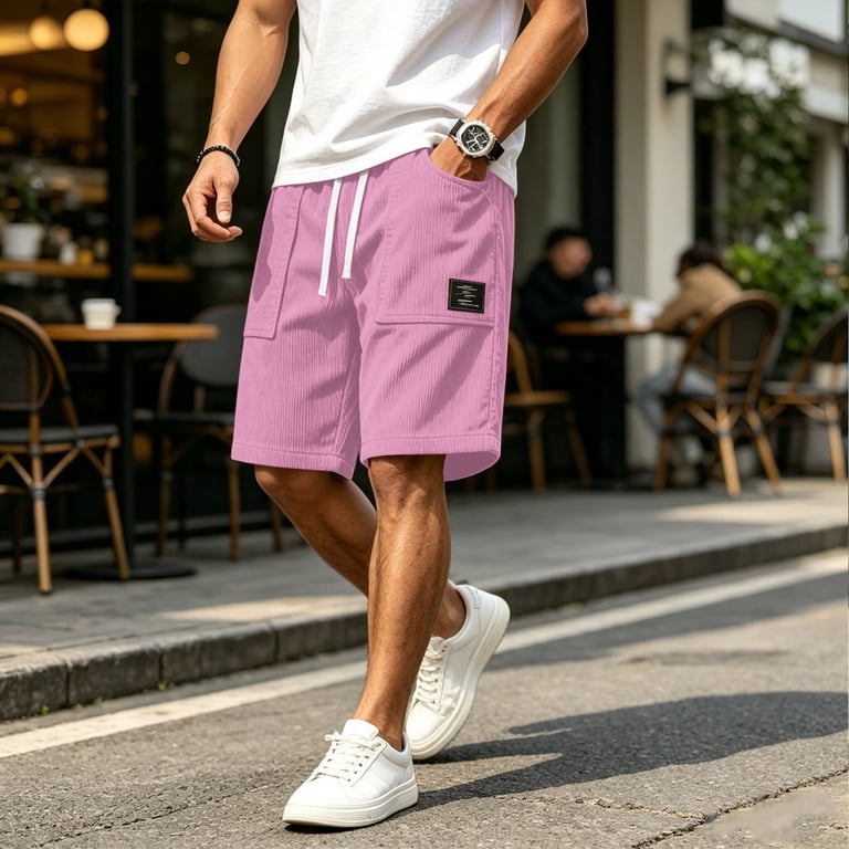 Men Shorts Drawstring Sport Trousers Fashion Stretch Short Pant