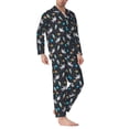 thumbnail image 2 of Balery Space Pijama para Hombre de Dos Piezas con Manga Larga, Conjunto de Dormir y Descanso Suave con Bolsillos-Small, 2 of 7