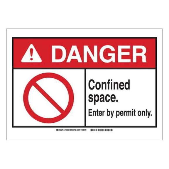 Brady Danger Sign,Permit Only,B-302,3-1/2in.H 143669