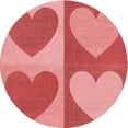 thumbnail image 1 of Ahgly Company Tapis Rond Lavable en Machine Intérieur Rouge Rubis, 6 Pieds Rond, 1 of 7