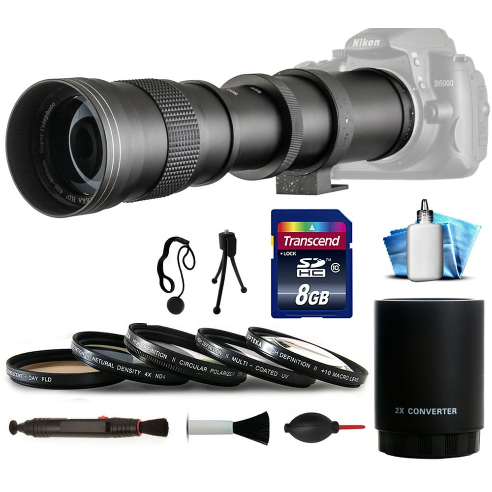 420mm 1600mm f8.3 Super Telephoto Lens Package for Nikon D90 D3300