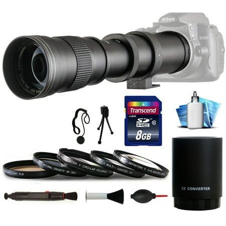 420mm 1600mm f8.3 Super Telephoto Lens Package for Nikon D90 D3300 D5200
