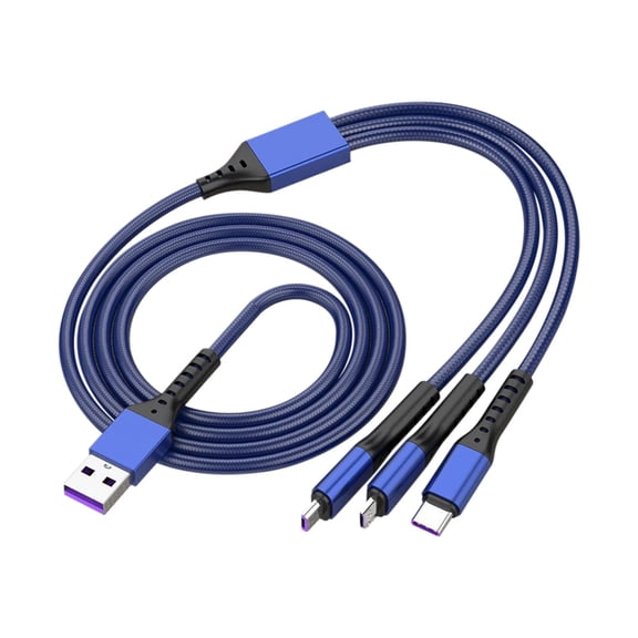 3 in 1 Multi Charging Cable, 1.2m 5A Super Fast Charging Nylon Braided Multi Charger Cord, Micro USB   iOS   Type C Port, for Mobile Phones Tablets Power Bank Car Charger Wall Charger