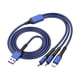 thumbnail image 1 of Cable de datos, carga rápida super rápida, uno a tres, 1.2m, 5A, azul, 1 of 2