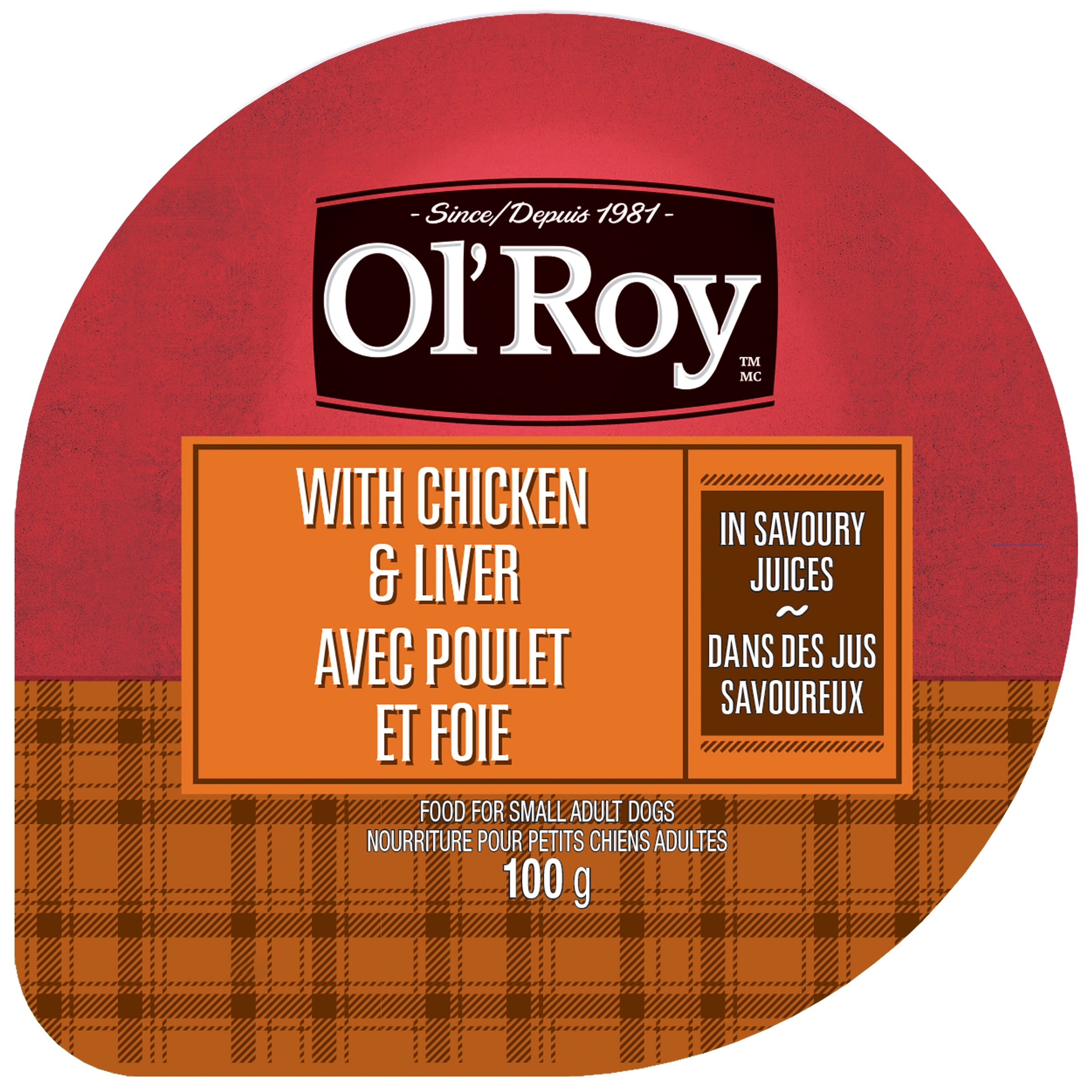 Ol' Roy with Chicken & Liver Loaf in Savoury Juices Wet Dog Food for Small Adult Dogs, 100 g Cup
