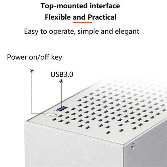 A07 Mini ITX Computer Case Chassis HTPC Host Case Desktop Box Silver