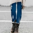 thumbnail image 2 of DeHolifer Women Christmas Leggings Plus Size High Waist Workout Pants Tummy Control Printed Holiday Legging Tights Yoga Pants Blue 2XL, 2 of 5