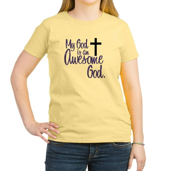 CafePress - Awesome God Women's Pink T Shirt - Women's Classic T-Shirt